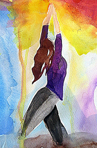 Spirit Of Sports - Watercolor Painting - Yoga - Large Art Prints