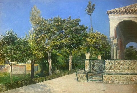 Spring Garden - Edwin Lord Weeks - Orientalist Art Painting by Edwin Lord Weeks