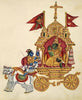 Sri Krishna Gita Upadesh to Arjun - c1830 - Vintage Indian Art Mahabharat Painting - Life Size Posters