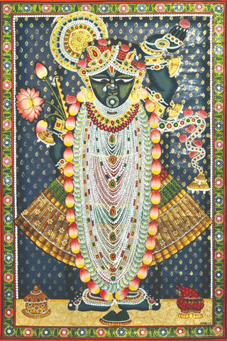 Srinathji - Pichwai  - Canvas Prints Rolls (On Sale) by Tallenge Store