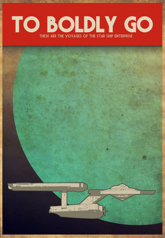 Star Trek - To Boldy Go - Retro Fan Art Minimalist Poster - Tallenge Hollywood Collection - Framed Prints