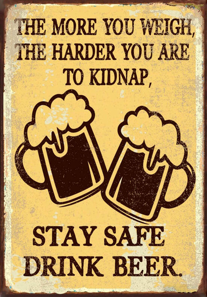 Stay Safe Drink Beer - Funny Beer Quote - Home Bar Pub Art Poster - Posters