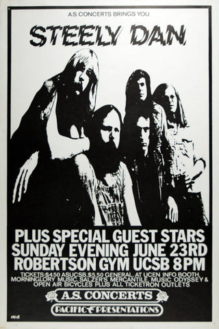Steely Dan Live At UC Santa Barbara 1974 - Music Concert Poster - Tallenge Vintage Rock Music Collection by Tallenge Store