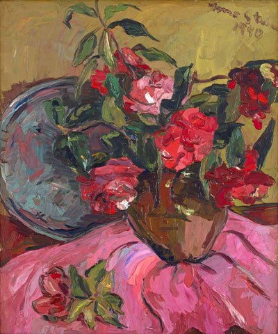 Still Life with Camellias - Irma Stern - Floral Painting by Irma Stern