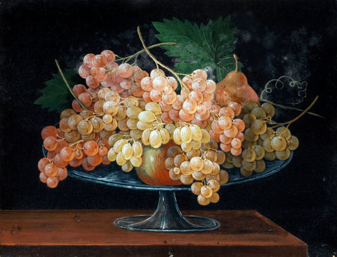 Still Life with Fruit in a Glass Fruit Bowl - Life Size Posters by Giovanni Rivalta