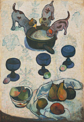 Still Life with Three Puppies by Paul Gauguin