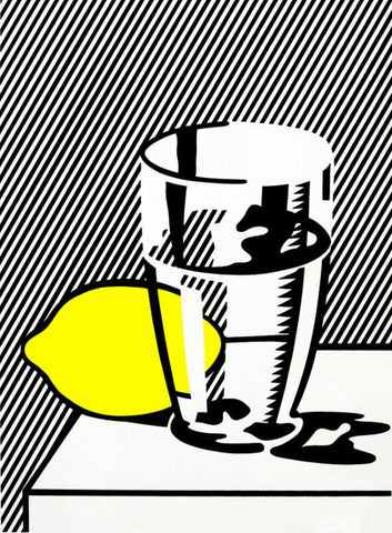 Untitled (Still Life With Lemon And Glass) - Canvas Prints by Roy Lichtenstein
