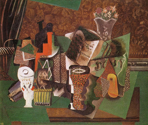 Playing Cards, Glasses, Bottle of Rum - Vive la France - Art Prints