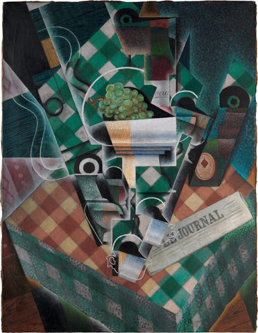 Still Life with Checkered Tablecloth by Juan Gris