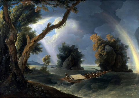 Storm on the Ganges - William Hodges c 1790 - Vintage Orientalist Painting of India - Life Size Posters by William Hodges