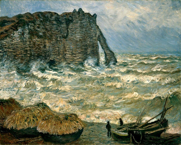 Stormy Sea At Etretat (Mer Agitée à Etretat) - Claude Monet Painting – Impressionist Art - Framed Prints