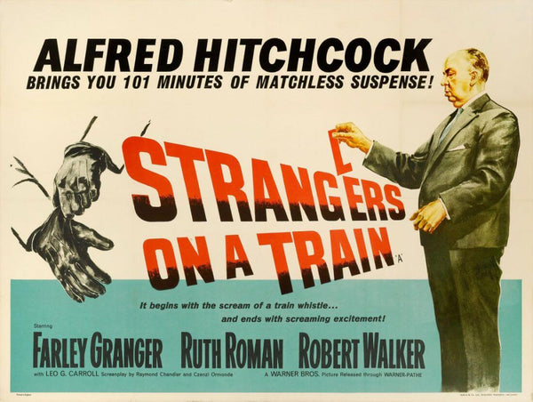 Strangers On A Train - Alfred Hitchcock - Classic Hollywood Movie Poster - Art Prints
