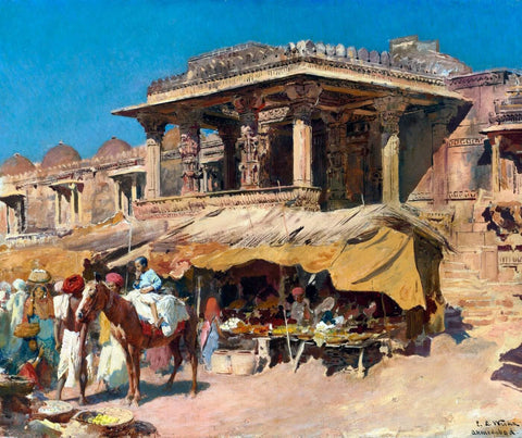 Street Scene Ahmedabad - Edwin Lord Weeks - Posters by Edwin Lord Weeks