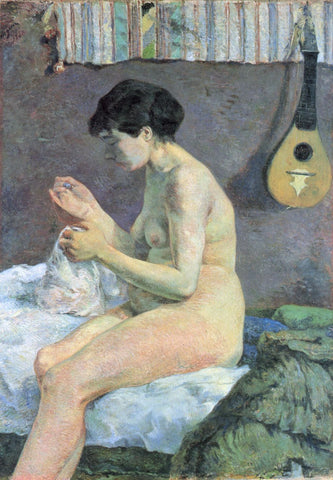 Study Of A Nude (Suzanne Sewing) - Posters by Paul Gauguin