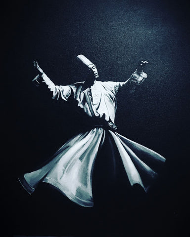 Sufi Dancer - Whirling Dervish Trance - Modern Art Contemporary Painting by Contemporary