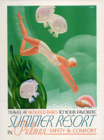 Summer Resort In Pullman - Vintage Travel Poster by Travel