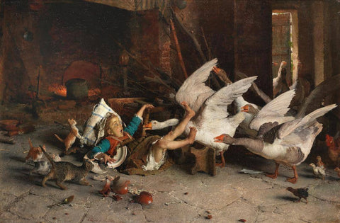 Surprised! - Gaetano Chierici - 19th Century European Domestic Interiors Painting - Framed Prints