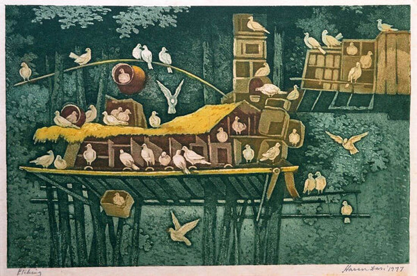 Sweet Home - Haren Das - Bengal School Art Etching - Art Prints