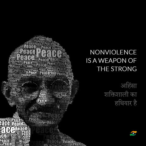 Mahatma Gandhi Quotes In Hindi - Nonviolence Is A Weapon Of The Strong by Sina Irani