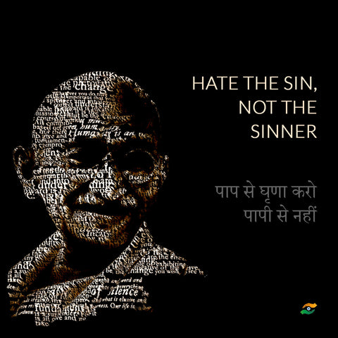 Mahatma Gandhi Quotes In Hindi - Hate The Sin, Not The Sinner - Art Prints