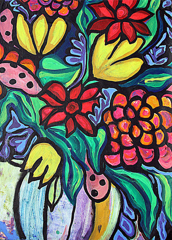 Abstract Floral Oil Painting - Canvas Prints