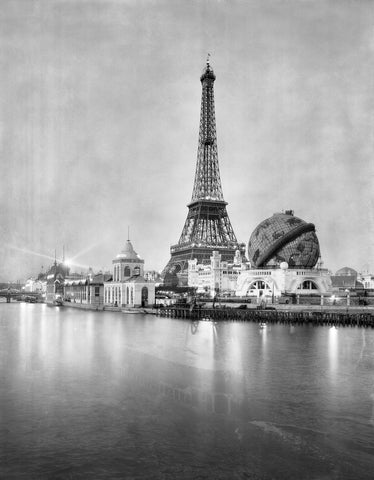 Eiffel Tower, Paris Vintage Black and White Art - Large Art Prints by Jeffry Juel