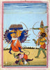 Indian Art - Thanjavur Style - Rama And Hanuman Fightin Ravana - Art Prints
