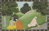 Krishna and Radha with a Friend by the River - Framed Prints