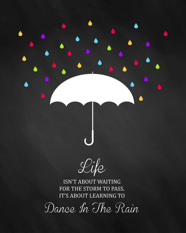 Motivational Poster - Dance In The Rain- Inspirational Quote - Framed Prints