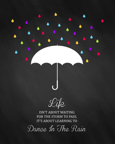 Motivational Poster - Dance In The Rain- Inspirational Quote by Sherly David