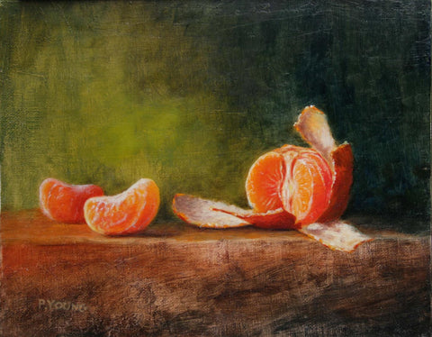 Oil Painting of a Peeled Oranges - Framed Prints