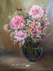 Still Life - Oil Painting - Pink And White FLowers - Canvas Prints