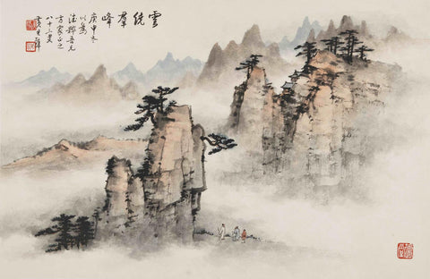 Chinese Art Vintage Nature Landscape - Canvas Prints