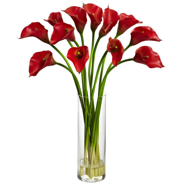 Floral Art - Calla Lily Flower Arrangement in Flower Vase - Posters