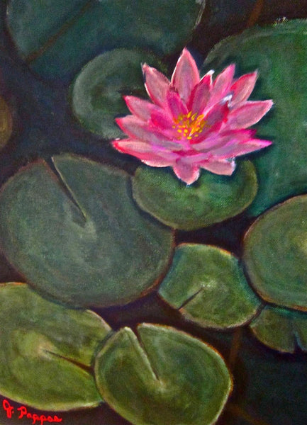 Floral Art - Lotus Flower Painting - Framed Prints