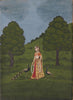 Indian Art - Rajput Painting - Lady With Peacocks - Large Art Prints