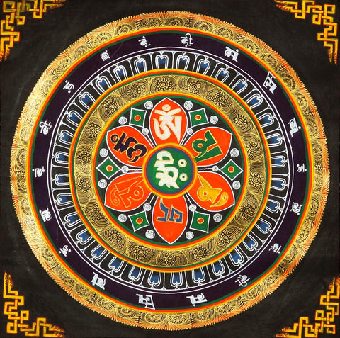 Mandala Of Om Mani Padme Hum by Mahesh