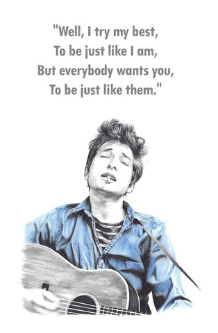 Music and Musicians Collection - Bob Dylan Lyrics Maggies Farm - Painting - Posters