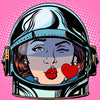 Pop Art - Space Girl - Canvas Prints