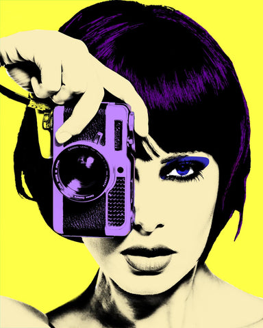 Pop Art - Girl With Camera - Large Art Prints by Aditi Musunur