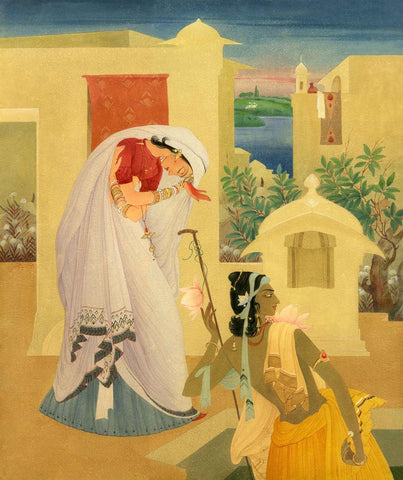 Radha And Krishna - Abdur Rahman Chugtai - Canvas Prints