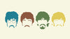 The Beatles Silhouette Haircut Mustache Members - Large Art Prints