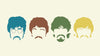 The Beatles Silhouette Haircut Mustache Members - Art Prints