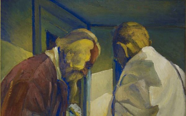 Tagore And Gandhi - Jamini Roy - Framed Prints