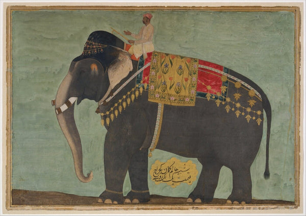 Indian Miniature Art - The Elephant \Alam-Guman Gajraj'' - Framed Prints"