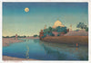 Taj Mahal - Twilight, Agra - Charles W Bartlett - Vintage Orientalist Woodblock India Painting - Life Size Posters