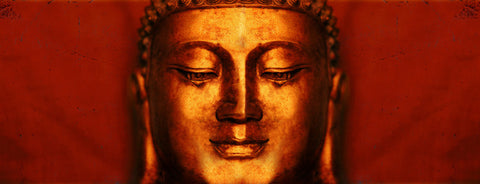 Meditating Buddha Red by Raghuraman