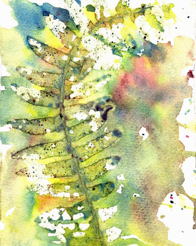 Tallenge Floral Art Collection - Abstract Water Color - Fern - Life Size Posters by Frédéric Gombert