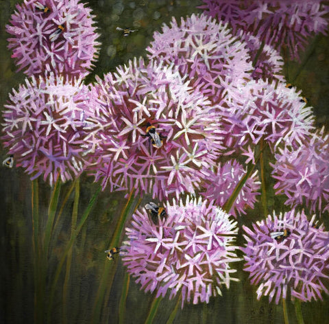 Tallenge Floral Art Collection - Contemporary Painting - Aliums - Posters by Lilly Milton