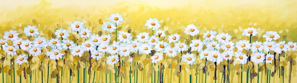 Tallenge Floral Art Collection - Contemporary Painting - Daisies - Life Size Posters